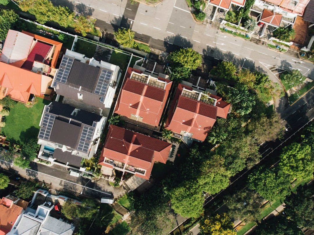 Aerial view of Telok Kurau landed streets